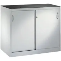 Californian Products CP Stahlschrank mit Schiebetüren 120 x 100 cm grau, 120x100x40 cm