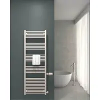 Mert Radiator Badheizkörper Weiß 600 x 1750 mm – Handtuchheizkörper mit Seitenanschluss, Anschluss 500 mm, 874 Watt, ohne Heizstab