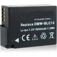AccuCell Akku für PANASONIC LUMIX G DSLM DMC-G7, Typ Panasonic DMW-BLC12, Leica BP-DC12, 1000 mAh