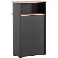 Proregal Empfangstheke Coyote HxBxT 111 x 66 x 44 cm 3 Fächern & 1 Flügeltür Eiche & Schwarz