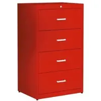 Mauser Hängeregistraturschrank A4 quer mit Dämpfung rot, 80x135x60 cm