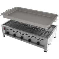 ChattenGlut Professional Gastrobräter 5-flammig Tischgerät 18,0kW und Rost und Pfanne
