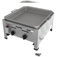 ChattenGlut Professional Gastrobräter 2-flammig Tischgerät 7,3kW und Edelstahlpfanne