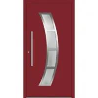 Haustuerenland.de Aluminium Haustür RC2 "MEIKE" 78 mm Edelstahl Purpurrot RAL 3004 beidseitig innen öffnend DIN links