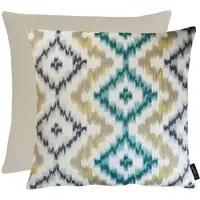Apelt Dekokissen "Milan in Ikat-Design", natur, blau, ornament, B:45cm H:10cm L:45cm, Mischgewebe, Dekokissen_Sitzkissen_Kissenhüllen, Dekokissen, inclusive Soft-Kissenfüllung 100% PES