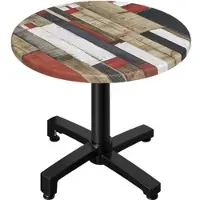 GGM Möbel WBO | Bistro Außen Tisch | Ø:H 70 x 78,5 cm | Vintage Bunt / Schwarz | Rund | Klappbar + Zusatzgewicht