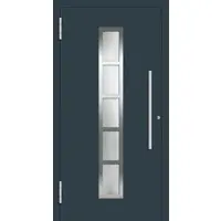 Haustuerenland.de Aluminium Haustür RC2 "LOTTE" 78 mm Anthrazit RAL 7016 beidseitig außen öffnend DIN links