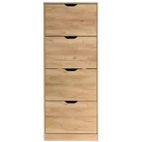 Better Home Schuhschrank mit praktischen Fächern, ca. 62x24x151 cm – Naturholz