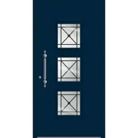 Haustuerenland.de Aluminium Landhaustür "KARLA" SCHÜCO ADS 75.SI RC2 Stahlblau RAL 5011 beidseitig innen öffnend DIN links