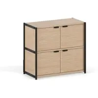 TIPTOE - Unit Regalsystem, H 75 x 84 cm, inkl. 2 Türen, Eiche / graphite black