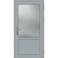 Haustuerenland.de PREMIUM Aluminium Nebeneingangstür "CELINE-Q" 59 mm Fenstergrau RAL 7040 beidseitig außen öffnend DIN rechts