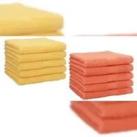 Betz 10 Stück Gästehandtücher PREMIUM 100% Baumwolle Gästetuch Set 30x50 cm honiggelb und blutorange
