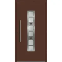 Haustuerenland.de SCHÜCO Aluminium Haustür "GOLDA" ADS 75.SI RC2 Sepiabraun RAL 8014 innen öffnend DIN links