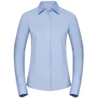 Russell Collection Ultimate Stretch Bluse – Langarm, bright sky, S