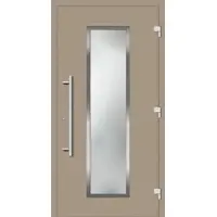 Haustuerenland.de Smarte Haustür "JULE" 79 mm RC2 mit Fingerprint Graubeige RAL 1019 beidseitig außen öffnend DIN rechts