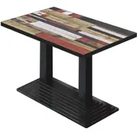 GGM Möbel BPY | Bistro Tisch | 130 x 80 x 78,5 cm | Quadratisch | Schwarzer Rand | Vintage Bunt / Schwarz