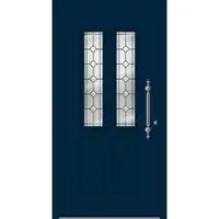 Haustuerenland.de SCHÜCO Aluminium Landhaustür "HILDE" ADS 75.SI RC2 Stahlblau RAL 5011 beidseitig innen öffnend DIN rechts