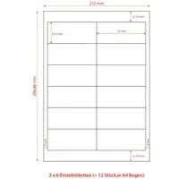 VEPATIM 1200x Etiketten Labels selbstklebend weiß 97 x 42.3mm auf DIN A4