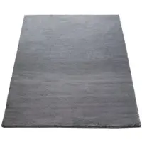 KADIMA DESIGN Hochflor Teppich Unifarben schmutzabweisend Anthrazit Rechteckig 120x160 | 100% Polyester, Rücken aus Baumwolle | Florhöhe: 22 mm | pflegeleicht