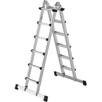 Proregal Teleskopleiter 4-Teilig mit Traverse 4 x 6 Sprossen