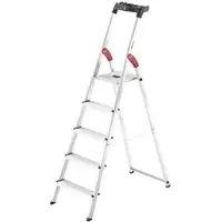 Hailo L60, 5 Stufen, 1,68 m Aluminium-Trittleiter mit Ständer Ultraleicht
