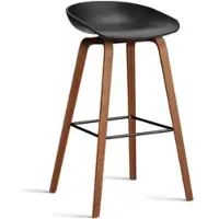 HAY - About A Stool AAS 32 H 75 cm, Walnuss lackiert / Stahl schwarz / black 2.0 (Filzgleiter)