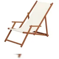Erst-Holz Deckchair weiß Liegestuhl klappbare Sonnenliege Gartenliege Holz Strandstuhl Gartenmöbel 10-303 KD