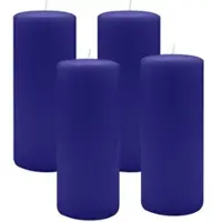 Kopschitz Kerzen 4er Set Adventskranzkerzen Royalblau Ø 70 x 180 mm