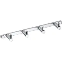 BRILLANTBAD BOMEGA Hakenleiste mit 4 Haken Messing Chrom poliert 270x25x40 mm für Bad & Küche >> zum Bohren