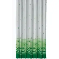 Ekershop Textil Duschvorhang Wassertropfen Grün 180x200cm Weiß ink.12 Ringe