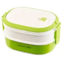 Rosenstein & Söhne Lunchbox mit 2 Etagen und Tragegriff, Clip-Deckel, 700 ml