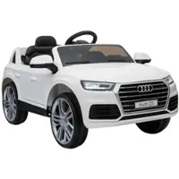 Playtastic Kinderauto Audi Q5, bis 7 km/h, Fernsteuerung, MP3, weiß