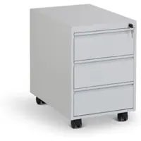 Ceha Büro- und Rollcontainer 600 mm Tiefe aus Stahl mit 3 Schüben in RAL7035 (lichtgrau)