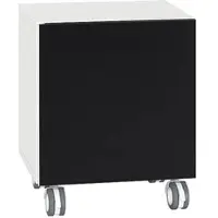 Evenes Rollcontainer ELA, Korpus weiß seidenmatt, Front schwarz seidenmatt, 400 x 400 x 350 mm - 93 139 46