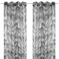Arsvita 2er Pack Gardine 140x245cm Voile mit Druck Black&White Ösenschal