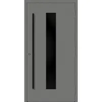 Haustuerenland.de Aluminium Haustür "MAJA" 90 mm RC2 BLACKLINE Graualuminium RAL 9007 außen öffnend DIN rechts