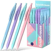 Erich Krause Druckkugelschreiber 0,35mm 50er Set Blau Kugelschreiber Kulis Kulischreiber Stifte Schreibstifte Schule Bürobedarf R-301 Pastell bunt