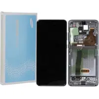 Samsung LCD Display mit Rahmen (ohne Kamera) für Galaxy S20 Ultra, Galaxy S20 Ultra 5 G, Cosmic Grey