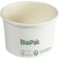 Biopak DUNI Ronda Bowl Short ungeteilt, 240ml 196019 , 1 Karton = 16 x 25 Stück, weiß