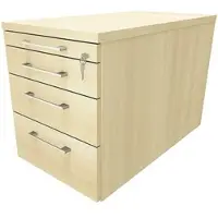 Fm Büromöbel Schubladen Rollcontainer Tiefe 80 cm »Oldenburg« einheitliches Dekor königsahorn, 43.4x54x80 cm