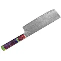 Muxel Cleaver Damaskus Küchenmesser, das Metzgermesser Hackbeil und Messer mit scharfer Klinge und unikatem Griff