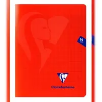 Clairefontaine 10x Heft Mimesys, 17x22 cm, 48 Blatt 90g, französische Lineatur Seyès, Einband aus Polypropylen - Rot 333741C