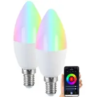Luminea Home Control 2er-Set LED-Kerzen E14, RGB-CCT, 5 W, 470 lm, ZigBee-kompatibel