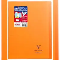 Clairefontaine 10x Koverbook, Heft A4, 48 Blatt 90g, französische Lineatur Seyès, Einband aus transparentem Polypropylen - Orange 971409C