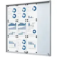 SHOWDOWN Exposicionate Magnetische Vitrine für Innenräume Slim mit Schiebetüren mit Sicherheitsecken 12 x A4 SCSLR12xA4