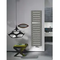 Zehnder Design-Heizkörper Metropolitan Bar Mixbetrieb, 1.225 x 39 x 500 mm, Grau Aluminium, IP44, mit Handtuchhalter
