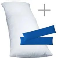 EXKLUSIV HEIMTEXTIL 1 x Füllkissen 40x80 cm + Jersey Kissenbezug 2er Set 40 x 80 cm Royalblau