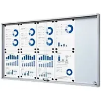 SHOWDOWN Exposicionate Indoor Magnetischer Schaukasten Slim mit Schiebetüren Mit Sicherheitsecken 10 x A4 SCSLR10xA4