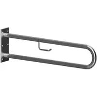 BRILLANTBAD BELP Stützgriff in U-Form mit Toilettenpapierhalter Edelstahl gebürstet 100x250x766 mm, 120 kg Traglast für Bad & WC >> zum Bohren