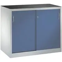 Californian Products CP Stahlschrank mit Schiebetüren 120 x 100 cm blau, 120x100x40 cm